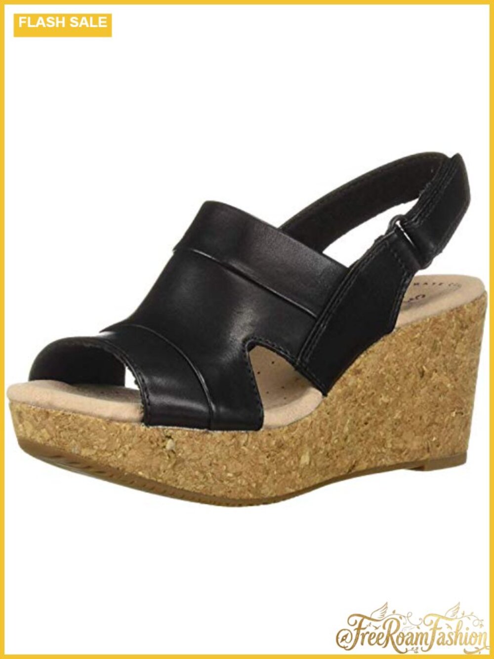 Wedge Sandal with Cushion Soft OrthoLite Footbed and Adjustable Ankle Strap